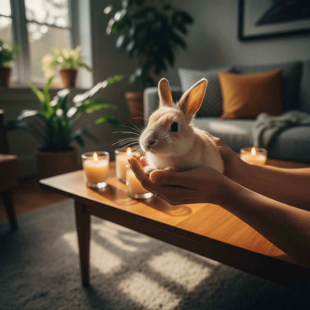 Home boarder with rabbit